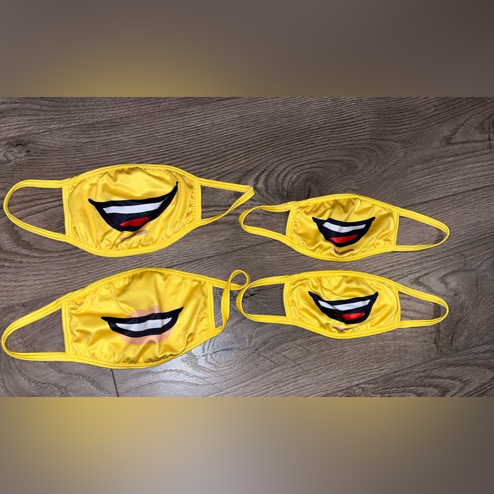 Yellow Face Masks with Smiley Lego Design